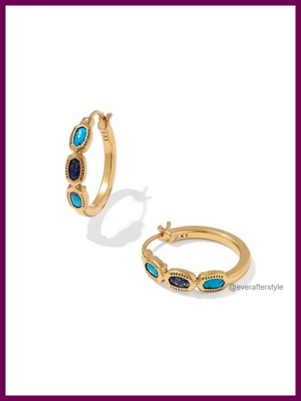 Kendra Scott Mini Elisa Hoop Earrings Gold Plated Women's Fashion Jewelry